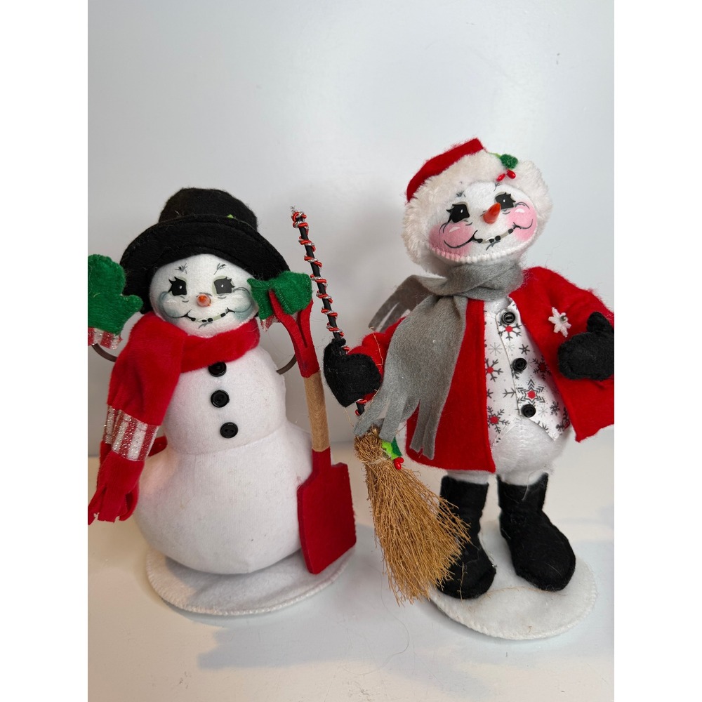 Vintage Annalee Snowman Pair 2011 Shimmermint 2017 Silver Snowflake Christmas